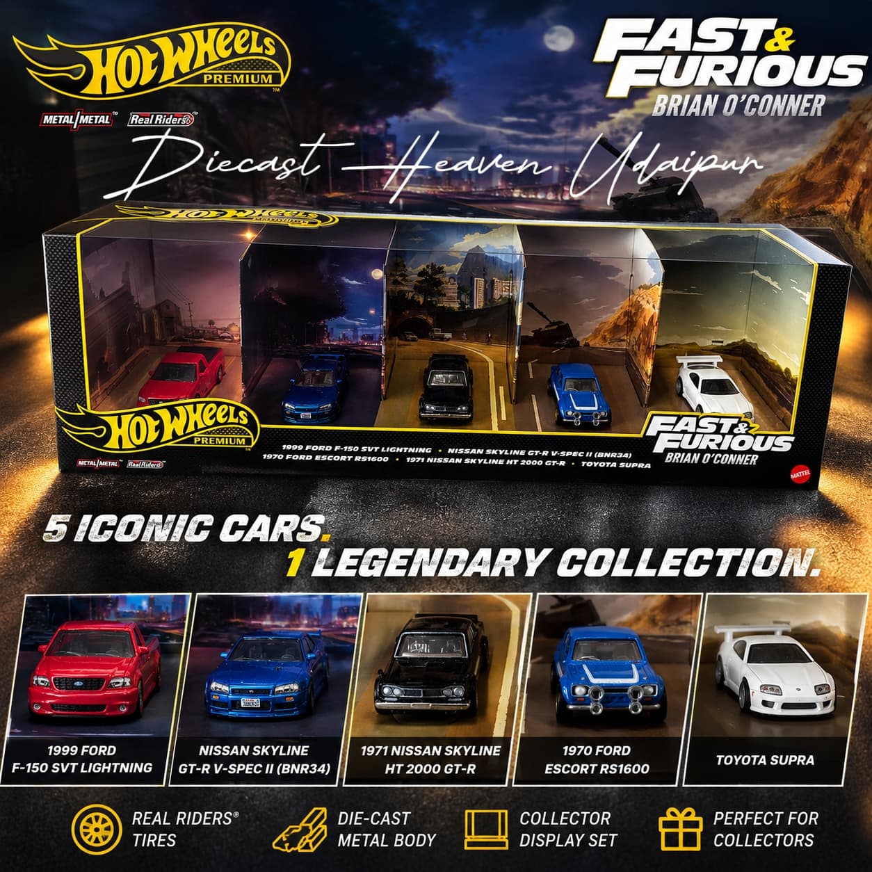 Fast & Furious — Brian O’Conner Tribute Collector Set (5-Car Box Set)