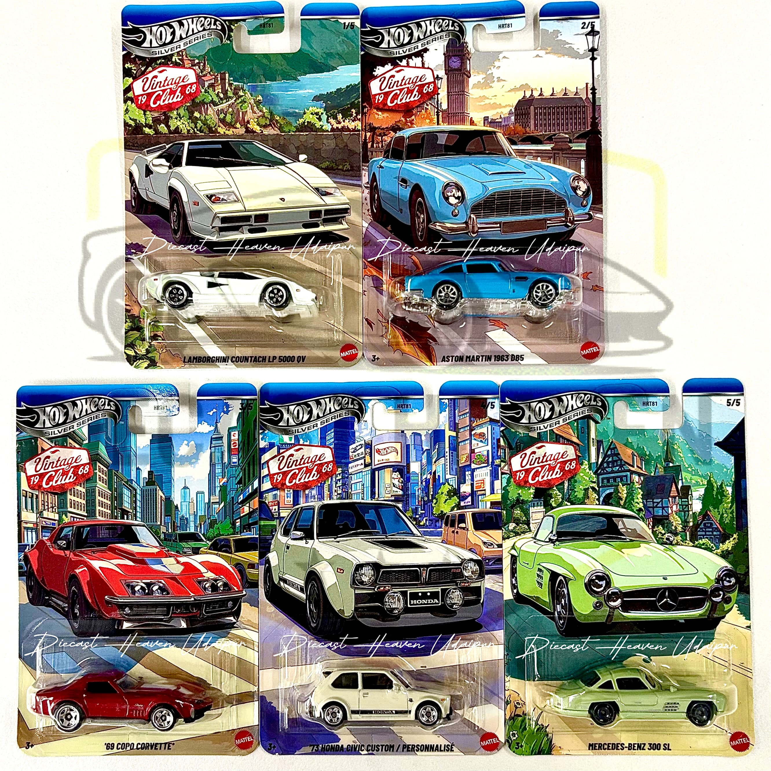 Vintage Club 1968 (Complete Set of 5) Mix -K 2026 Hot Wheels Silver Series