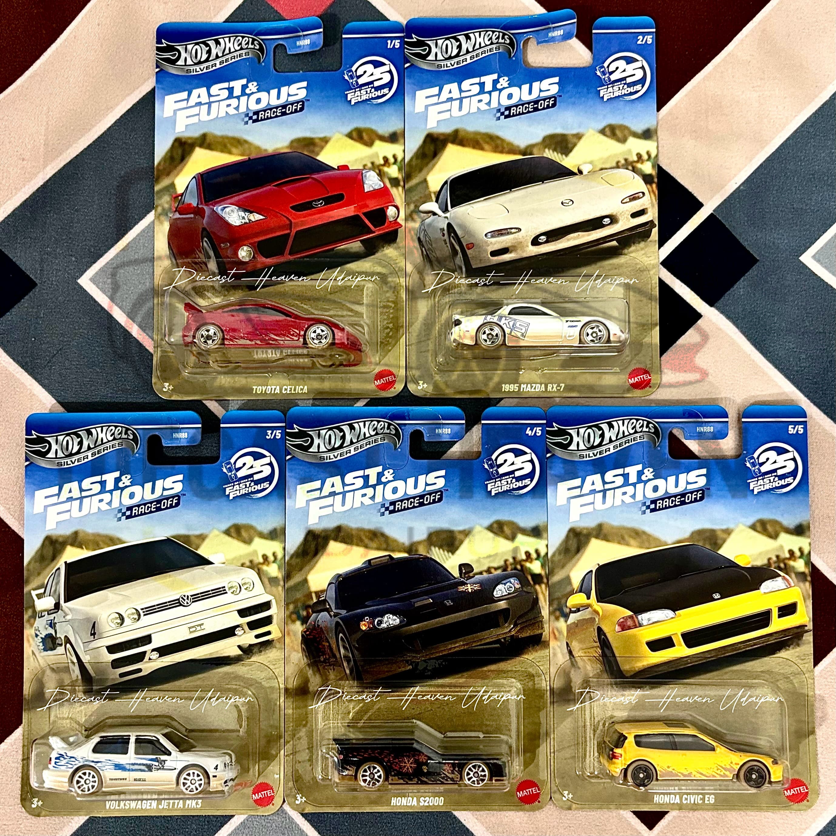 Fast & Furious Set + F&F RACE OFF SET COMBO Hot Wheels Silver Series